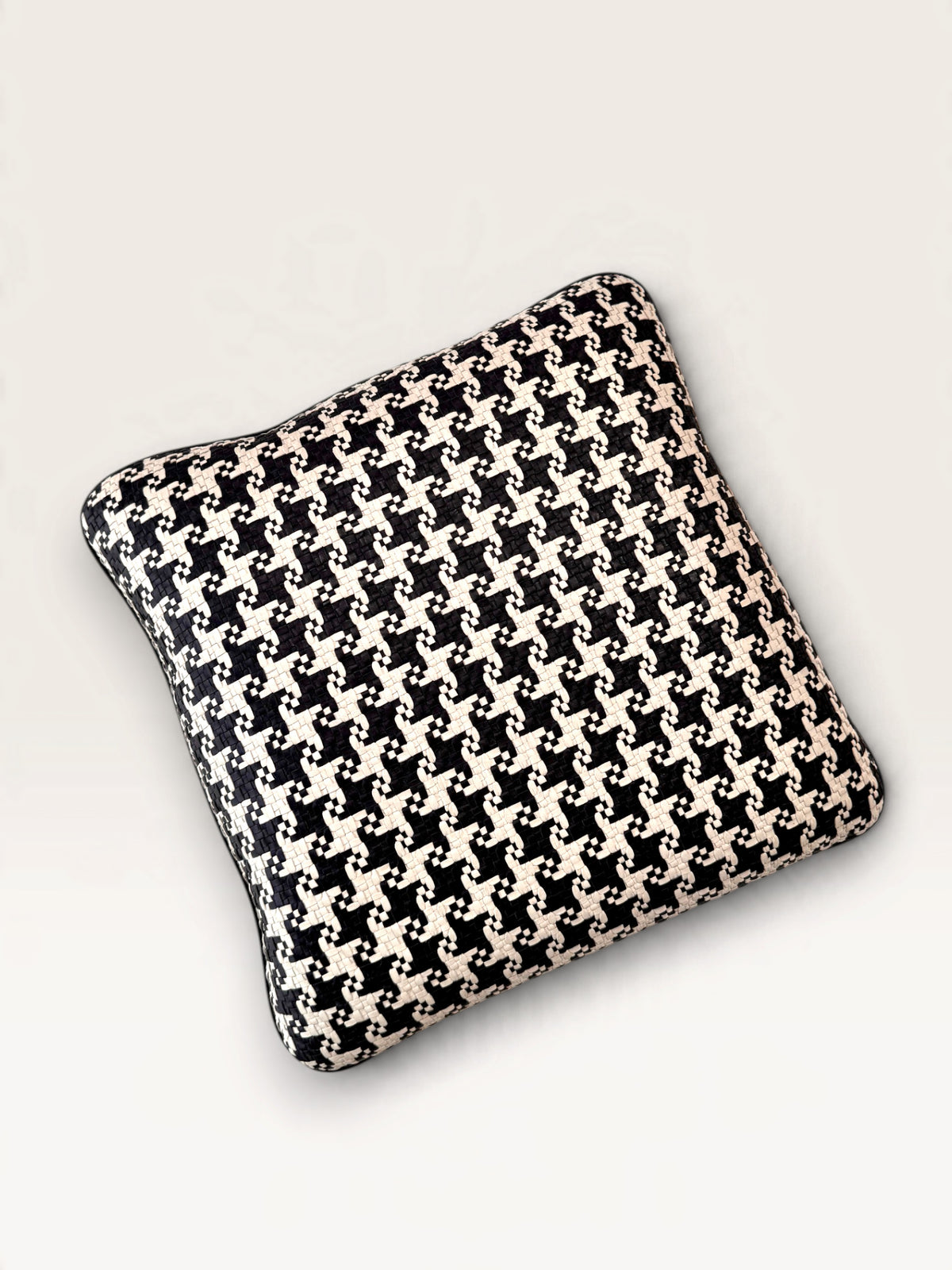 HOUNDSTOOTH CUSHION | BLACK WHITE UNIQUE PIECE